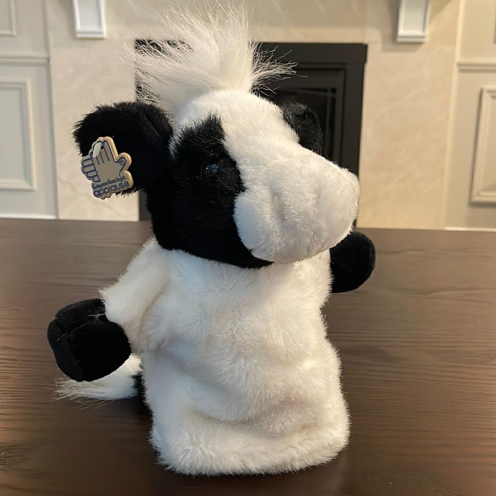 Vintage Bravo! Hand Puppet Plush by Applause With Tags Hilda the Cow 13913 11.5”